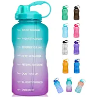 Botella de plástico con asa, garrafa, bidón agua sin BPA, a prueba de  fugas, senderismo, acampada, fitness, gimnasio
