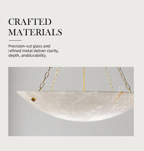 Luxury Alabaster Effect Bowl Pendant Light Natural Texture <b>Shade</b> For Dining Table Living Room Residential Indoor Lighting Projec - Product Image 2