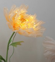 Fleur de pivoine géante en organza de soie faite à la main, ouverture et fermeture électriques par LED, décoration de scène de mariage, vitrine d'hôtel avec éclairage