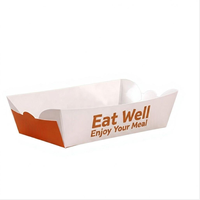 Barquette en papier jetable de qualité alimentaire avec logo personnalisé pour frites, pâtisseries et snacks rapides