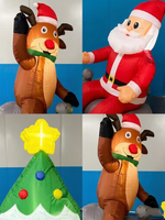 Décoration de Noël gonflable d'extérieur de 1,5 m avec scène de balançoire animée à LED et lumières intégrées