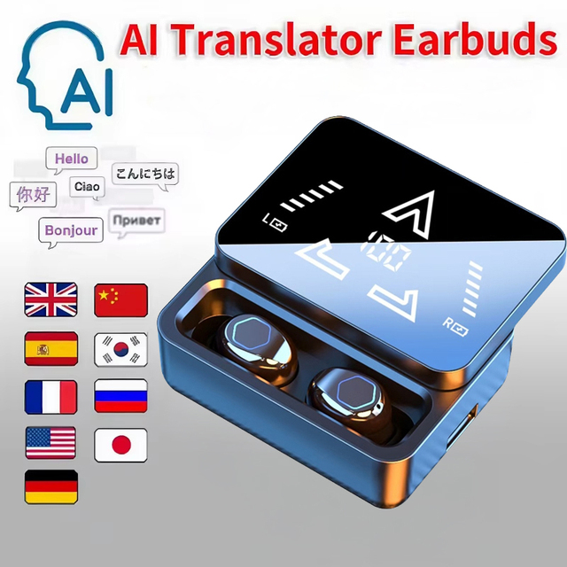 OEM ODM TWS Wireless BT in Ear LED Digital Display Audifonos Inalambricos Ai Translator Earbuds Smart Translators Earphones