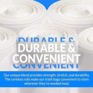 Sacs poubelle 13 gallons 1000 pièces en vrac grands revêtements de boîtes de cuisine sacs à ordures transparents multi-usages HDPE LDPE usine FOB EXW prix - Product Image 2