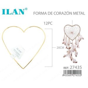Anello in metallo a forma di cuore Ilan da 20 cm per la creazione di acchiappasogni - Product Image 3