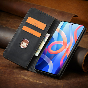 Étui portefeuille de luxe en cuir PU fait main pour <span class=keywords><strong>Xiaomi</strong></span> 17 Ultra Poco X7 M7 M5 M3 F5 Pro, avec rabat magnétique, support et porte-cartes - Product Image 4
