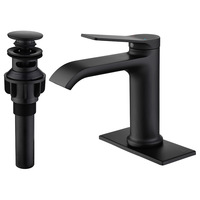 Robinet de lavabo mural noir moderne en laiton à poignée unique et à trou unique, chaud/froid, avec cartouche en céramique, pour salle de bain de maison ou d'hôtel