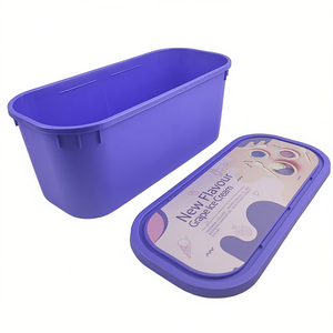 5 Ltr <b>Plastic</b> Ice Cream <b>Container</b> Rectangle 166OZ Large Capacity <b>Food</b> Grade PP Ice Cream Box 5l gelato pots IML label Lid - Product Image 1