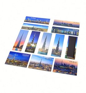 Refrigerator Magnets Souvenir Khalifa Burj Al Arab Custom Printed Dubai Logo Metal <b>Fridge</b> Magnet - Product Image 1