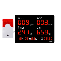 Monitor de Calidad del Aire de Alta Precisión PM2.5 HCHO con Pantalla LED Grande, Alarma Externa, Termómetro, Higrómetro, Personalizable OEM, 3 Años de Garantía