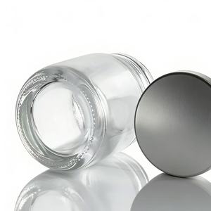 Frascos de Vidro Transparente Personalizados para Creme de Cuidados com a Pele, Pó Solto e Creme Facial com Tampa de Alumínio e Logo Personalizado - Product Image 6