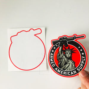 Autocollant individuel découpé à la forme, en PVC, résistant aux UV, pour usage extérieur, avec logo personnalisé, facile à décoller - Product Image 4