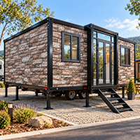 Maisons modulaires préfabriquées OEM, maison-conteneur sur châssis de remorque pour les développements immobiliers commerciaux mobiles