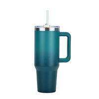 Taza de hielo rociada de plástico de acero inoxidable 304 de gran capacidad, Pajita con Mango a prueba de fugas 100% para uso en coche, termo de vacío, producto