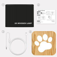 Alimenté par USB décoration de la maison guitare basse créative en bois motif 3D humeur lampe de table veilleuse pour bureau