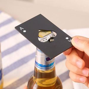 1PCS a Poker Black/Silver Poker Card Spades <b>Beer</b> Bottle Opener Personalized Stainless Steel Bottle Opener Bar Tool Accessories - Product Image 2