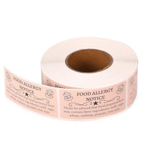 Etiquetas Adhesivas para Alimentos Caseros, 1.97x0.98 Pulgadas/5x2.5cm, Forma Rectangular, para Panadería y Repostería Casera, Aviso de Alergias - Product Image 1