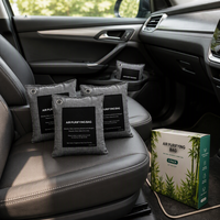 Sachets purificateurs d'air solides aux charbons de bambou naturels, écologiques, pour usage domestique, parfum agrumes favorisant le sommeil, lot de 6