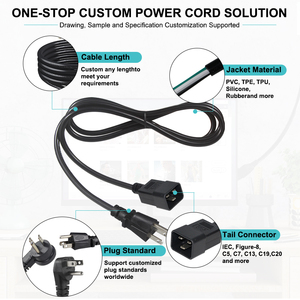 Cable adaptador de corriente de 5-15P a C19, cable de CA de alta corriente de 14AWG para centros de datos, laboratorios domésticos y redes, certificado ETL - Product Image 3