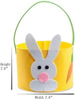 Vente en gros personnalisé Œuf de Pâques en feutre Artisanat en feutre Panier pour animal en peluche lapin pour enfants, seau de Pâques