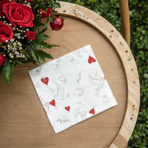Khăn Giấy dùng một lần in đầy màu sắc khăn giấy sáng tạo lễ kỷ niệm đám cưới hình trái tim có thể gập lại mô hoa - Product Image 3