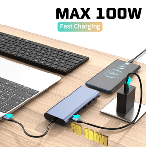 Hub USB-C de 14 Puertos con Puerto de Pantalla Dual HD 4K60hz, RJ45 1000Mbps, USB3.2 10Gbps, Estación de Acoplamiento 14 en 1 - Product Image 6