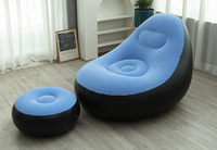 Canapé gonflable portable, canapé d'air d'extérieur avec repose-pieds pour le camping, les voyages, la cour, fauteuil de détente gonflable léger