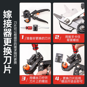 Niu Xiang Grafting <b>Shears</b> 1Cm Carbon Steel Blade Safety Lock Pruning Fruit Trees - Product Image 3