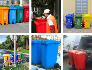 صنع في الصين هيكل HDPE مع عجلات وحاوية نفايات دواسة للاستخدام الخارجي 60L/80L/100L/120L - Product Image 6