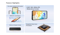 DOOGEE N55 Plus 8GB + 128GB 6.56 pouces Android 14 5150mAh 4G LTE prix d'usine Octa Core CPU Version mondiale téléphone mobile
