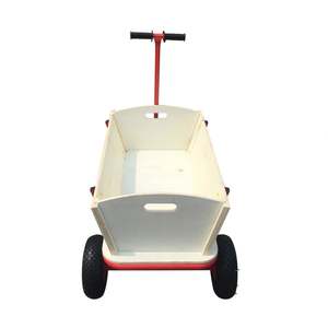 四輪空気入りタイヤ キッズワゴン 密閉型 木製ガーデンカート 木製パネル付き TC1812 - Product Image 2