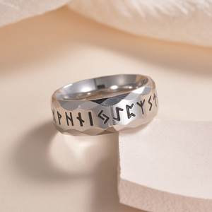 Anillos de Joyería Fina para Hombre, Anillo de Plata Antiguo, Anillo Vikingo Vintage, Anillo de Acero de Titanio <span class=keywords><strong>Juve</strong></span>, Venta al por Mayor de Moda - Product Image 3