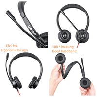 Meilleure vente Bandeau souple antibruit Casque USB ENC Call Center Headset