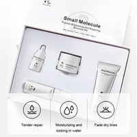 Ensemble de soins de la peau au peptide moléculaire de petite taille en 4 pièces, éclaircissant, raffermissant, nettoyant visage, essence, eau réparatrice, hydratant