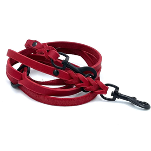 Correa de cuero de perro de cadena trenzada de cuero auténtico resistente personalizada para entrenamiento de perros grandes y medianos - Product Image 1