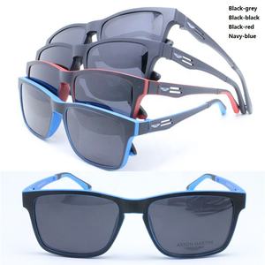 Toptan TR90 kare şekli öncülük optik gözlük çerçeve üzerinde manyetik klip ile polarize güneş gözlüğü lens erkekler için - Product Image 3