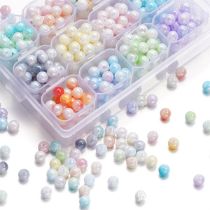 Acrylic Pearl Plated Loose Pearls Round Shape <b>For</b> Jewelry Making Multicolor 6mm Environmental Friendly Jinhua Origin - Product Image 3