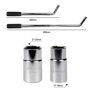 Clé de <span class=keywords><strong>roue</strong></span> télescopique LARIX avec clé à écrou extensible à double douille pour le retrait des pneus de voiture - Product Image 6