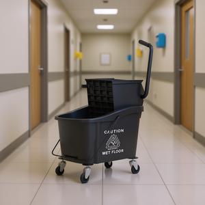 Carrito de limpieza con cubeta para mopa, de plástico, con 4 ruedas y asa, para limpieza de pisos - Product Image 2