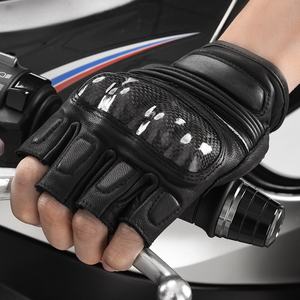 Autres accessoires pour moto, gants de moto respirants pour l'été, demi-doigts, avec protection en fibre de carbone pour la course - Product Image 6