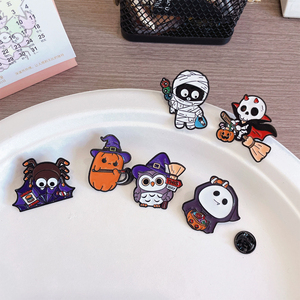 Broche fantôme citrouille Halloween 2026, araignée de dessin animé, momie mignonne, badge en métal plaqué amusant, cadeau promotionnel - Product Image 2