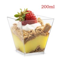 Stock 60ml12 0/150ml jetable en plastique carré tasse à dessert mousse tasse à gâteau tasses à crème glacée