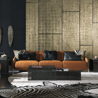 Fauteuil individuel de luxe moderne de designer italien, en cuir bionique froissé et velours, pour villa, hôtel, salon, mobilier d'appoint
