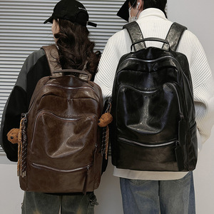 Sac à dos de voyage de luxe tendance pour étudiant, en PU, décontracté, sportif, vente chaude, rétro, unisexe, pour ordinateur portable, nouvelle tendance, grande capacité - Product Image 1