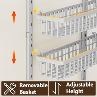 Nouvelle étagère de rangement suspendue pliable à 9 niveaux, panier en fil métallique pour accrocher sur la porte de la cuisine, organisateur pratique pour armoire de cuisine, placard, salle de bain