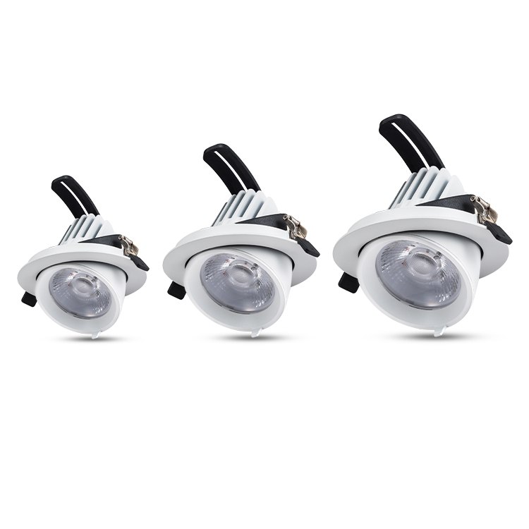 5 Inch Free Swing Angle 25W Cct Gimbal Downlight 90mm Cutout Universal Ceiling Eyeball 360 Degree Rotating Led Gimbal Downlight