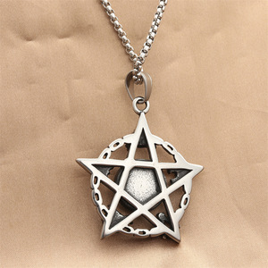 จี้ดาวสแตนเลสฝังลายตา สไตล์เรโทรพังก์ สำหรับผู้ชาย สร้อยคอ 280596 - Product Image 2