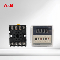 ABDH48S-S Relay Waktu Tunda Digital Dengan Basis, 5A 250VAC, AC/DC 12V/24V/220V Timer Industri