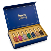 Bouteille d'huile à ongles en verre avec logo personnalisé en feuille d'or, pour la Saint-Valentin, avec blister en PET/PVC et boîte en carton/boîtes à lotion