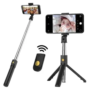 4 in 1 Selfie Tripod telefon tutucu K07 uzaktan deklanşör ucuz Selfie sopa monopod Tripod Android iOS için