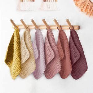 Handuk Persegi Katun 100% Double Gauze Lembut, Bernapas, Warna Polos, Lap Tangan untuk Bayi, Rumah, dan Perjalanan - Product Image 3